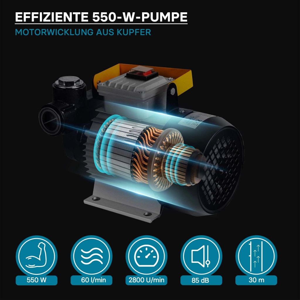 Pompa travaso gasolio, autoadescante, per biodiesel e olio combustibile 230V/550W 60l/min