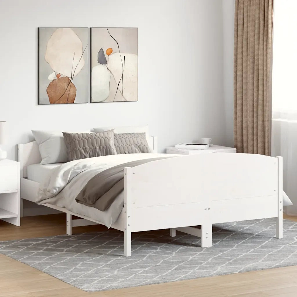 Giroletto senza Materasso Bianco 150x200 cm Legno Massello Pino 3216171