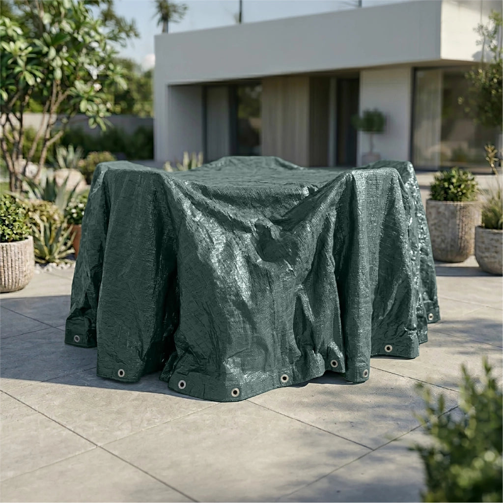 Telo Copertura Impermeabile per Arredo Giardino e Barbecue – Protezione Universale Cover Anti Pioggia UV Polvere per Tavoli, Sedie, Divani, ,lettino prendisole, Ombrelloni e BBQ Modello 12