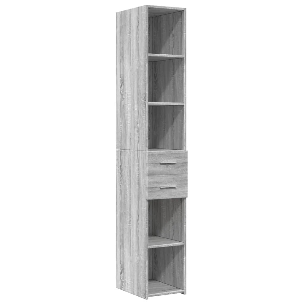 Credenza Grigio Sonoma 30x42,5x185 cm in Legno Multistrato 846241