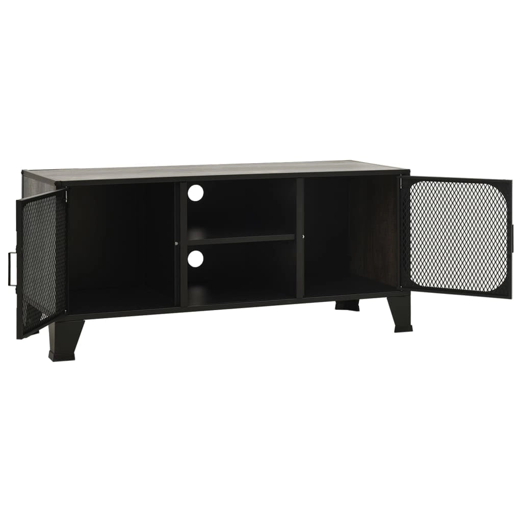 Mobile TV multimediale scaffale TV mobile TV sala da pranzo soggiorno camera da letto 105 x 36 x 47 cm metallo e MDF grigio 02_0025695