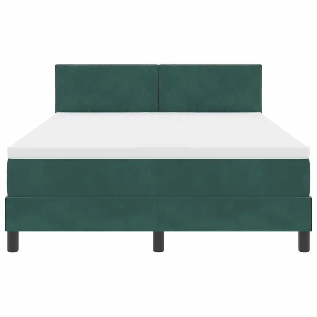 Letto a Sorgente LED con led Verde Scuro 160 x 200 cm Velluto 3342731
