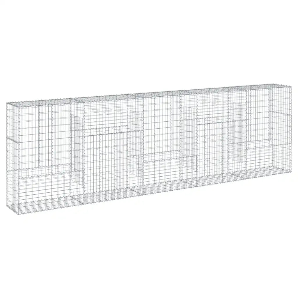 Cesto Gabbione con Copertura 500x50x150 cm in Ferro Zincato 3295158