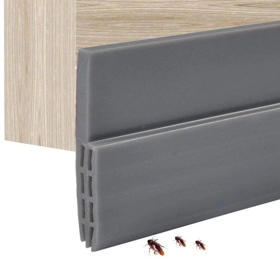Striscia di chiusura per porte inferiore - Autoadesiva - Isolante acustico - 100cm - Resistente all'usura - Ideale per interni - Grigio