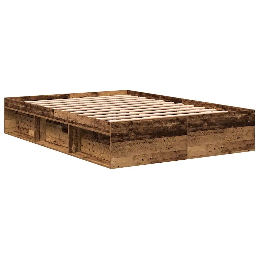 vidaXL Giroletto senza Materasso Legno Antico 120x190cm in Truciolato