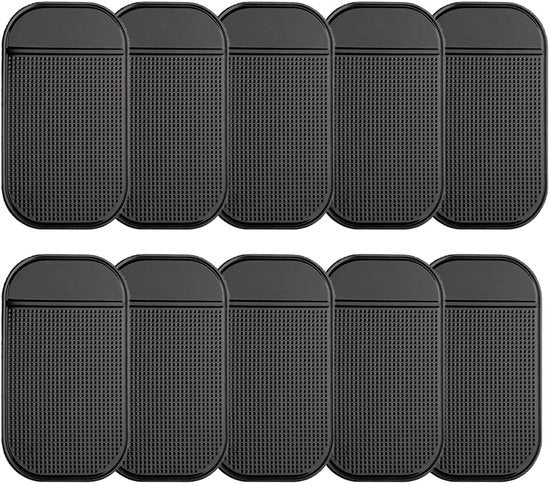 Matten Antiscivolo per Pannello di Guida - 10 Pezzi di Piastra Autoadesiva per Telefono cellulare e Chiavi - Accessori Auto Universali