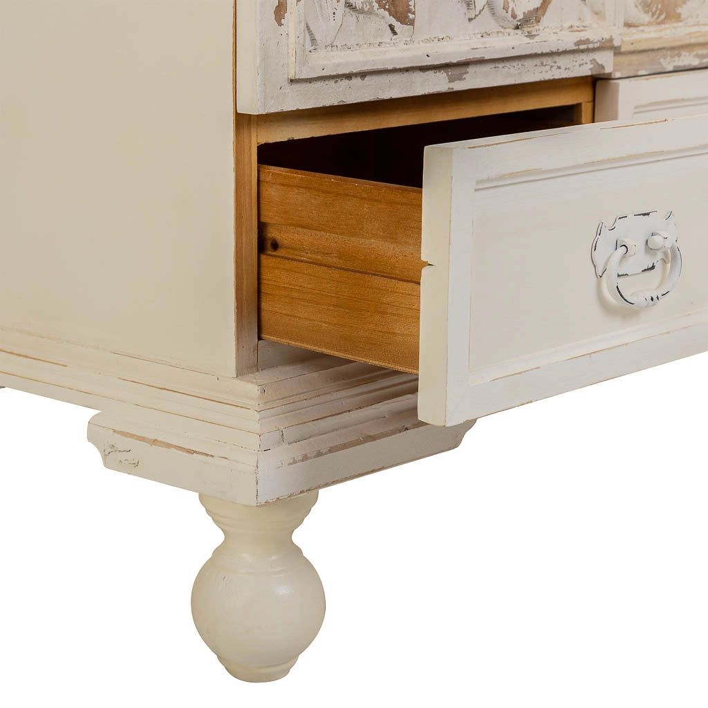 Credenza in legno bianco 115x43x110h