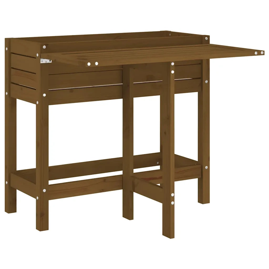 Fioriera da Giardino Piano Pieghevole Miele Legno Massello Pinocod mxl 134148