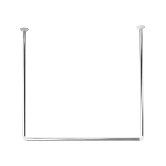 BASTONE PER TENDA DOCCIA 3 LATI IN ACCIAIO INOX- Acciaio Inox 80x80x80 cm- SPIRE- pezzi 1
