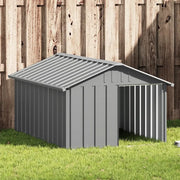 Casetta per Cani grigio 116,5x153x81,5 cm Acciaio Zincato 171543