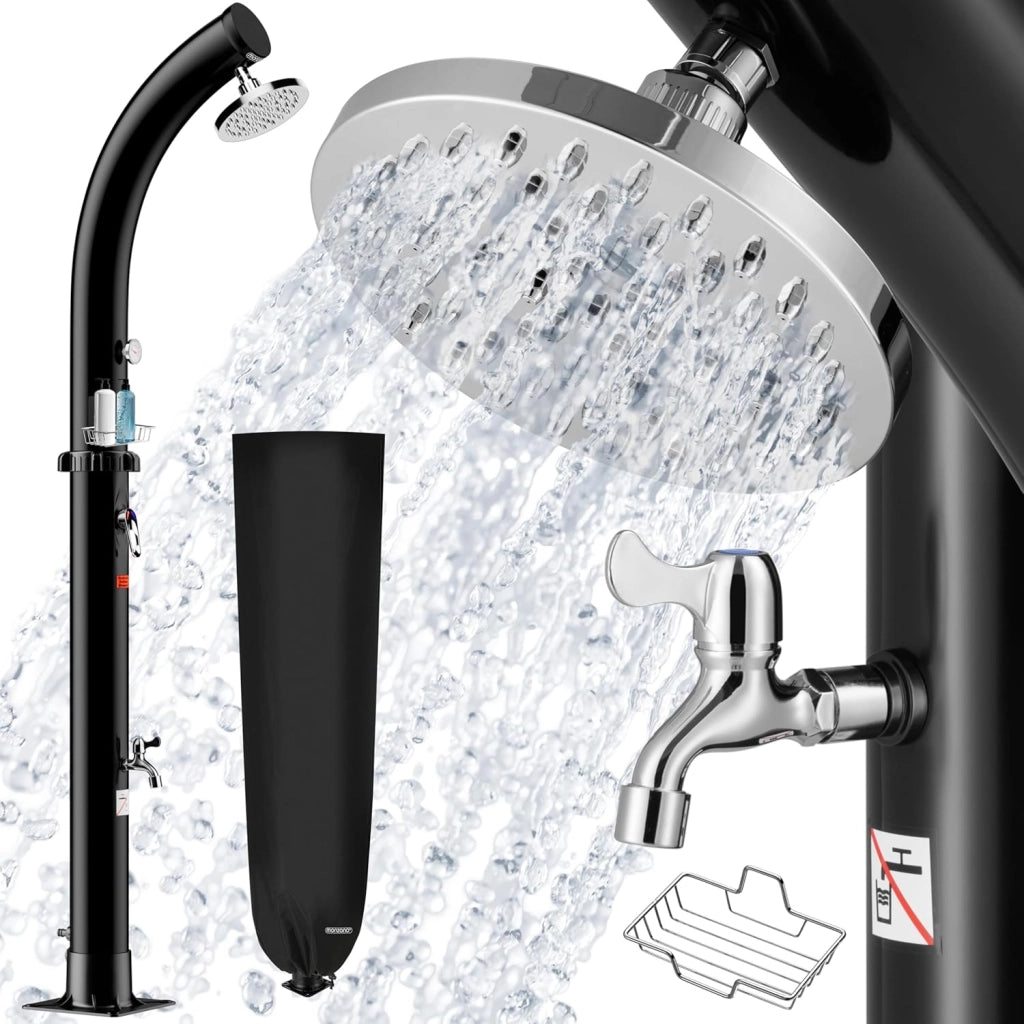 ® Doccia Solare Bow 20 L Soffione 360° Miscelatore Rubinetto 60°C Piscina Giardino Campeggio