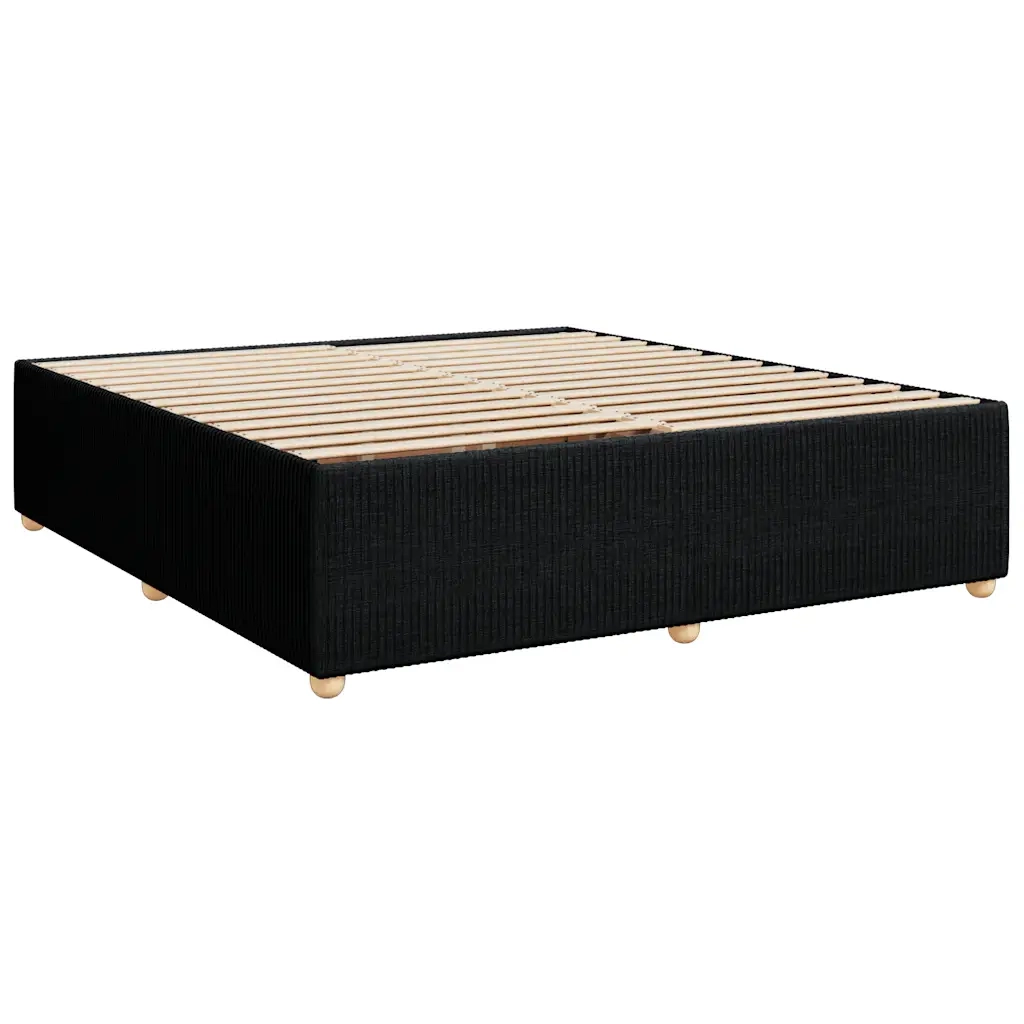vidaXL Giroletto a Molle con Materasso Nero 180x200 cm in Tessuto