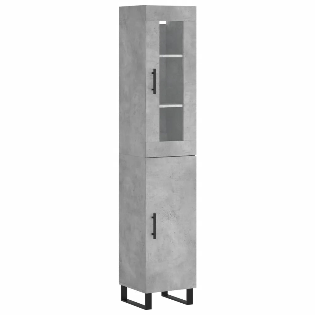 vidaXL Credenza Grigio Cemento 34,5x34x180 cm in Legno Multistrato