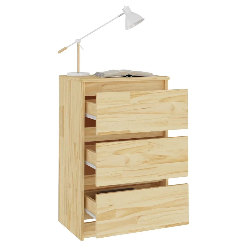 Comodino | Armadio da Notte | Mobiletto da notte 40x29,5x64 cm in Legno Massello di Pino