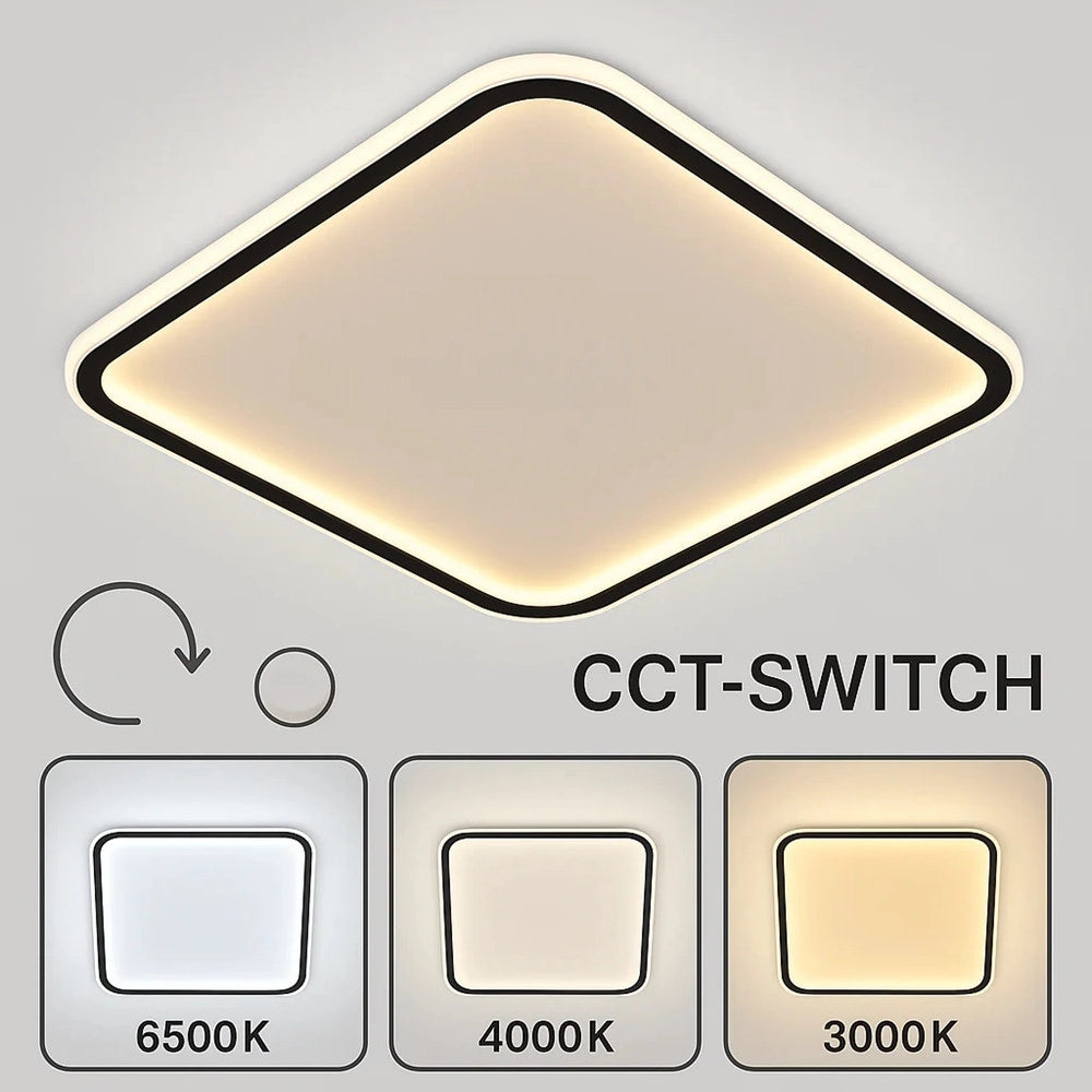 Trade Shop - Plafoniera Lampada Da Soffitto Quadrata 50w 4000lm Con Bordo Tecnologia Cct Ip20 C12-3c -