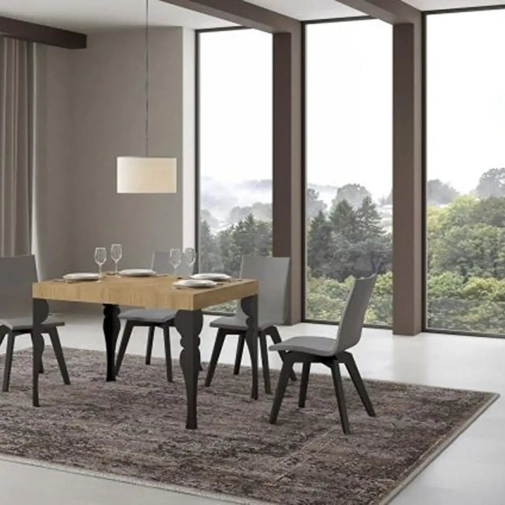 Tavolo allungabile 110/194x70 cm Paxon colore quercia natura gambe antracite