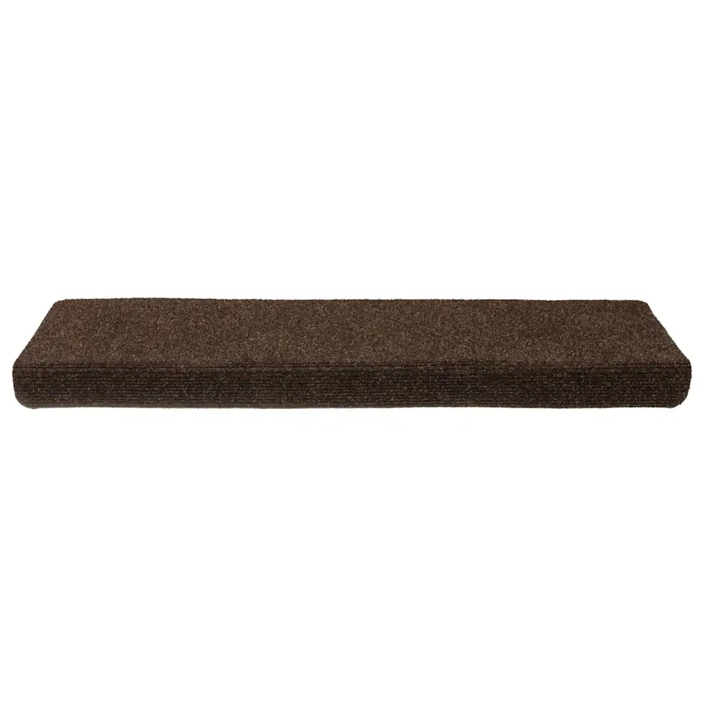 Tappetini per scale autoadesivi 15 pz | Gradini per Scale 65x21x4 cm marrone bordo rettangolare