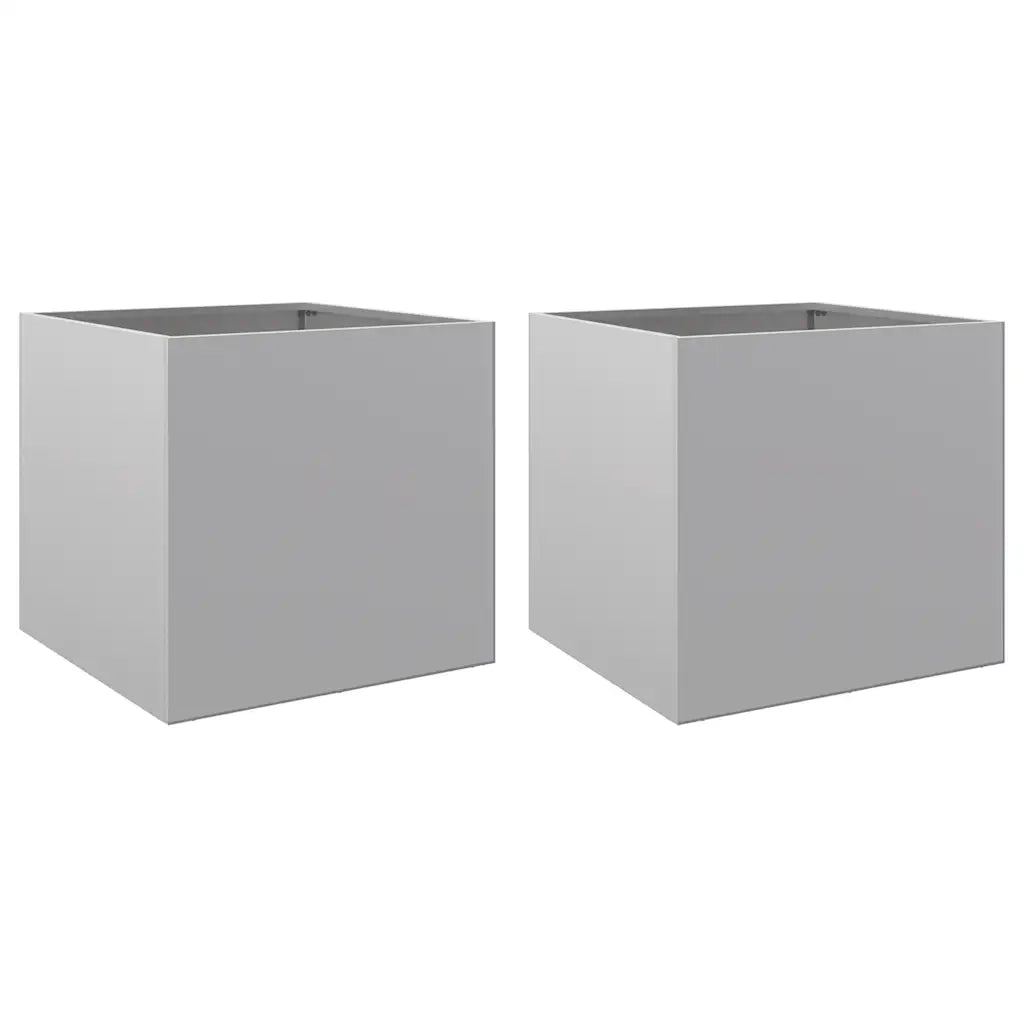 Fioriere 2pz Argento 42x40x39 cm in Acciaio Zincatocod mxl 112191