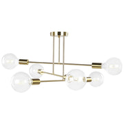 Plafoniera Ottone Metallo 33 cm 6 Luci Ferro no Sfumature Soggiorno Camera da Letto Industriale Moderno