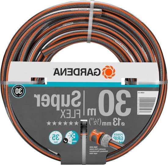 Serpentino per giardino 30 m SuperFLEX 13 mm 1-2 pollici con profilo Power Grip - 35 bar pressione massima - molto flessibile e resistente all'UV (18096-20)