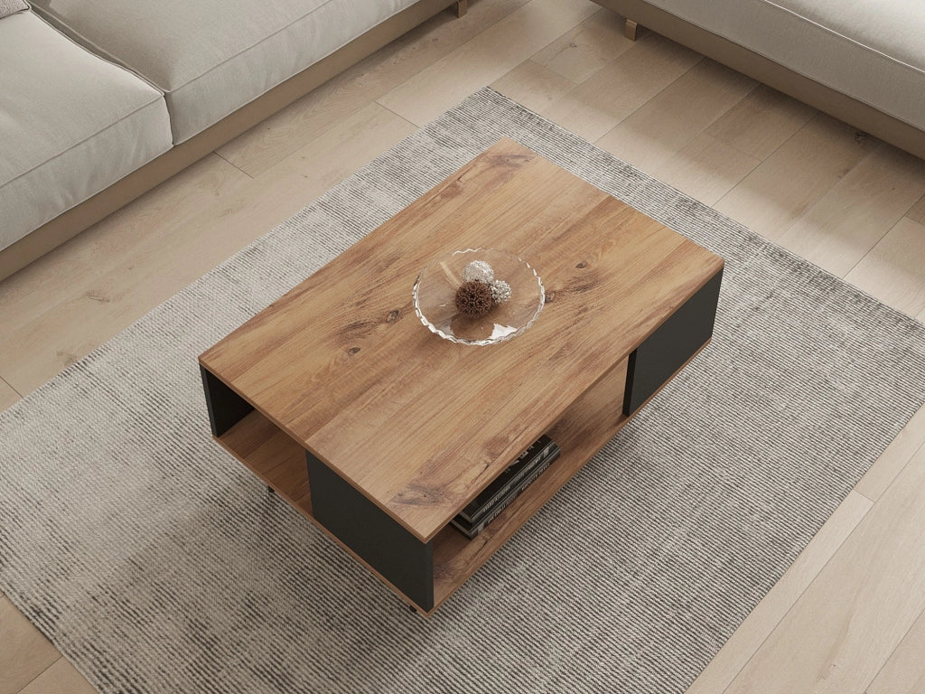 Lurano, Tavolino da Salotto un Vano, 90x60x40h cm Marrone Noce