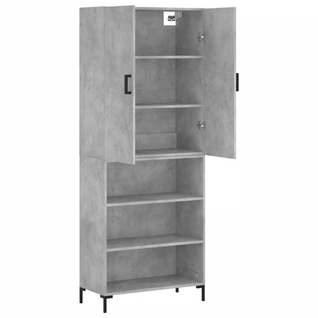 Credenza Grigio Cemento 69,5x34x180 cm in Legno Multistrato 3196071