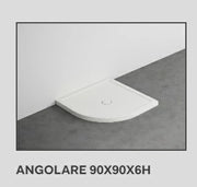 P.DOCCIA 90X90 H. 6 ANG.BCO LUCIDO - CIELO