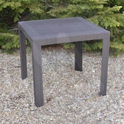 TAVOLO IN RESINA SIMIL RATTAN SATURNO MADE IN ITALY CM. 80X80X72H ANTRACITE