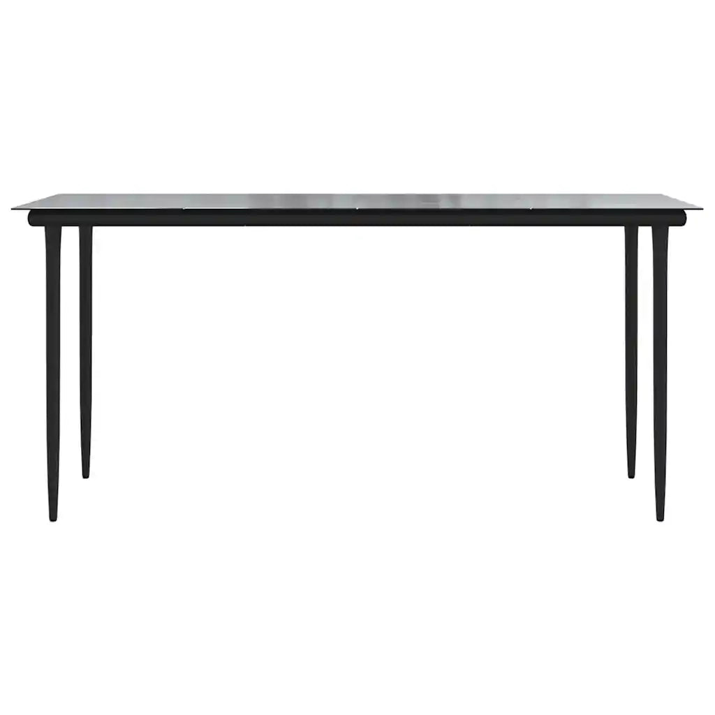 Set da Pranzo da Giardino 5pz Polyrattan Vetro