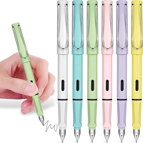 Set di pennarelli Macaron 6 pezzi - punta 0,38 mm - navetta - per scrivere a casa, in ufficio e a scuola - inchiostro portatile - per bambini e adulti