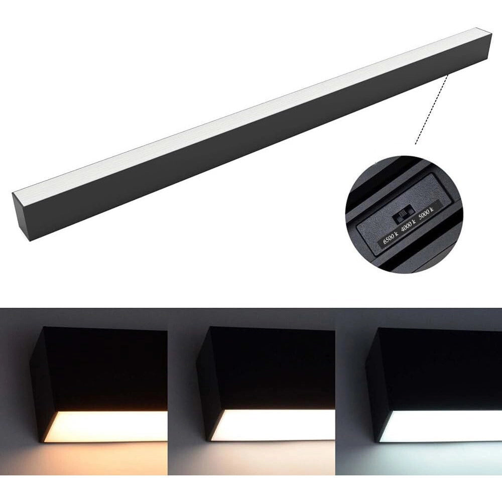 Trade Shop - Lampadario Led Lineare A Sospensione Soffitto 40w Modulare Tecnologia Cct Ll57-120c-3c - Nero