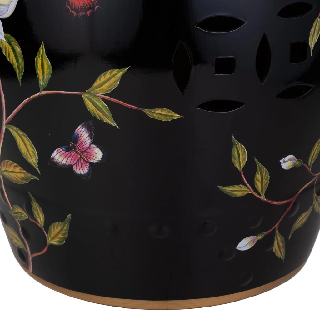 Sgabello in ceramica nero D33x44,5