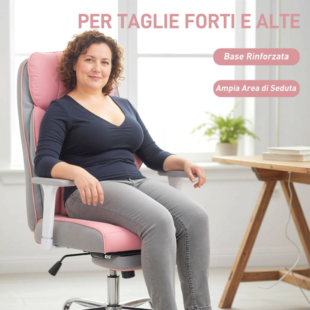 Sedia da Ufficio Ergonomica con Braccioli ¨C Zephmum ¨C Rosa