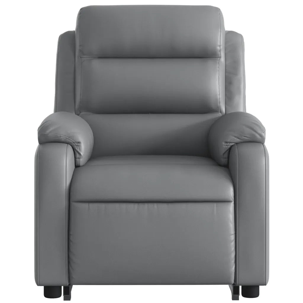Poltrona Alzapersona Reclinabile Massaggio Grigio Similpelle 3205052