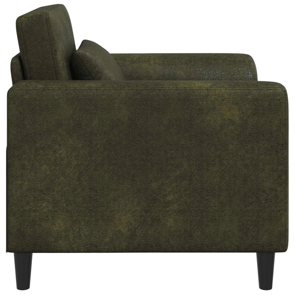 Divano Sedia-Poltrona Verde militare Pelle Scamosciata Sintetica