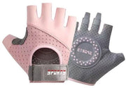 Manopole da fitness leggere per donne | Manopole da fitness respiranti, antiscivolo | Manopole antiscivolo, resistenti con dita semicoperte | Manopole per bicicletta da sport | Adatti per palestra, pesi, bicicletta e allenamento (M)