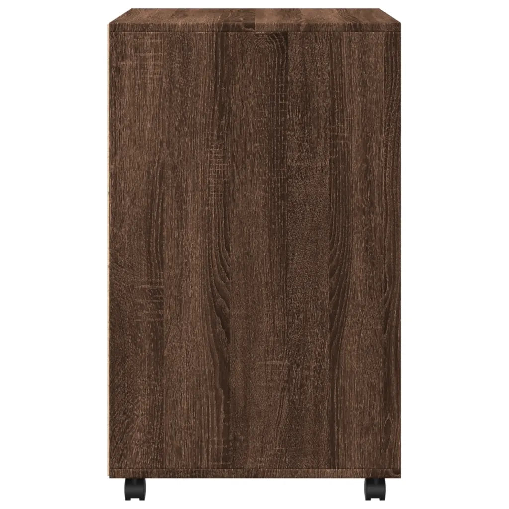 Armadietto con Ruote Rovere Marrone 60x48x81 cm in Truciolato CFW5543131