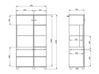 Mobile Espositore Suello, Vetrina 4 Ripiani, 78.5x40x143h cm Bianco