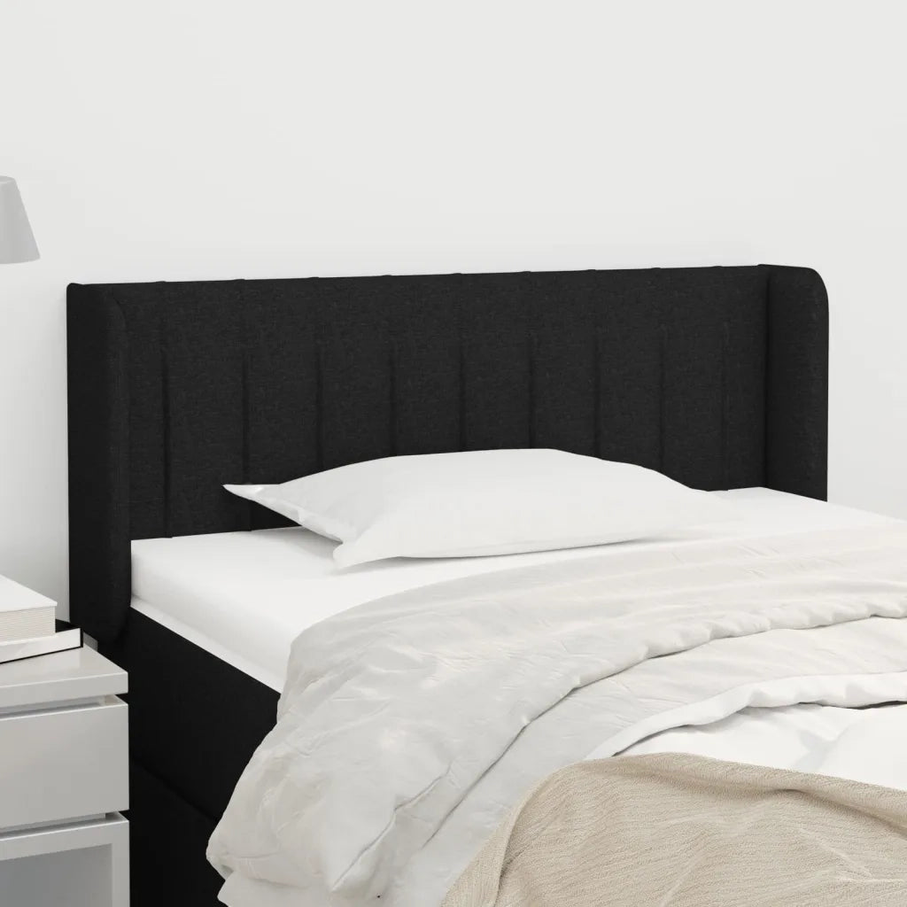 Testiera ad Orecchio-Testata con Orecchie Nera 83x16x78/88 cm in Tessuto 679662
