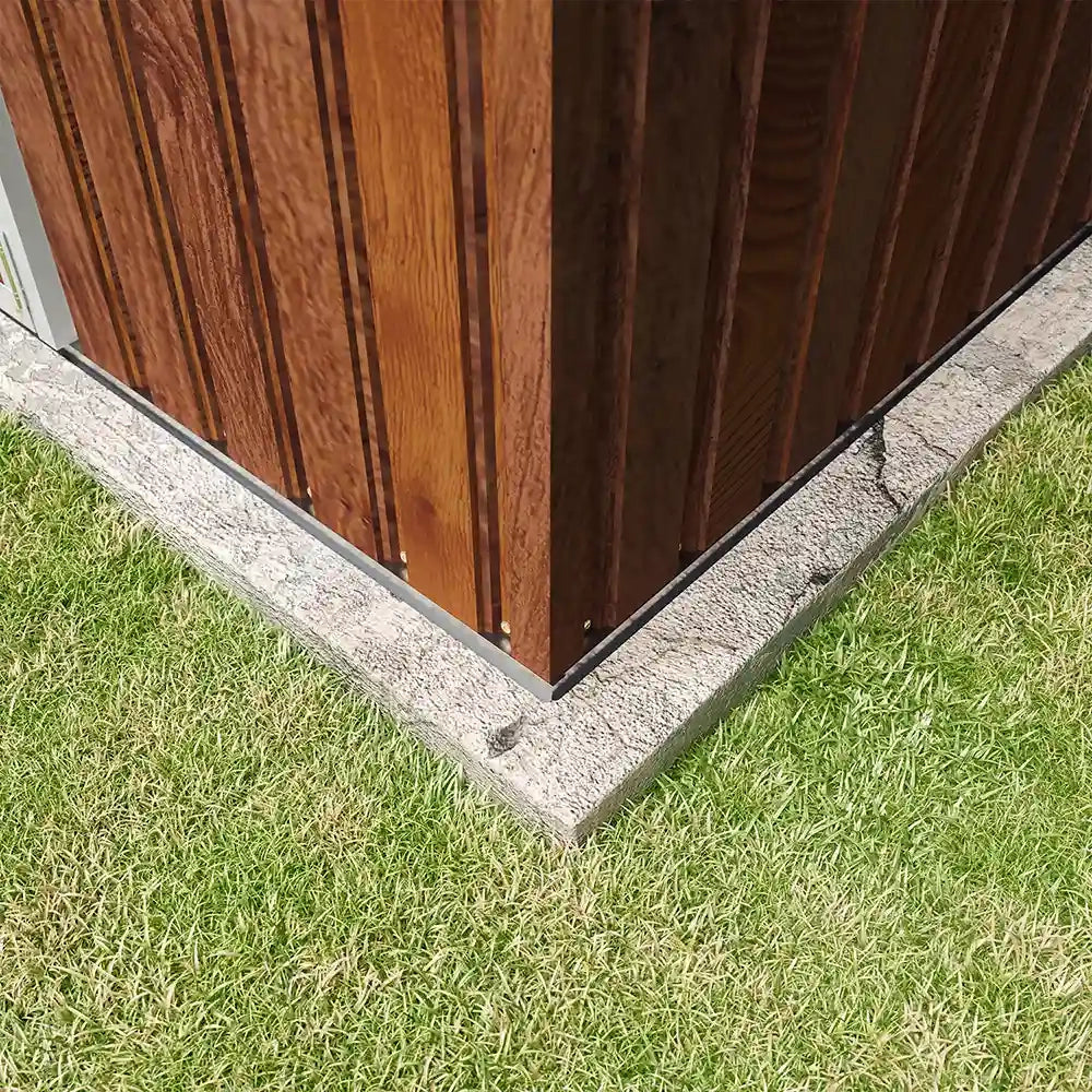 Casetta da giardino in acciaio zincato effetto legno 2,77x1,93xh1,96m - 91kg -5,35 metri quadri