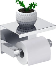 Toilet papier holder senza forare con pannello, holder per carta igienica in acciaio inossidabile SUS 304 per wc, holder per carta igienica autofissante o a viti, installazione per carta igienica in posizione verticale per cucina, bagno (argento)