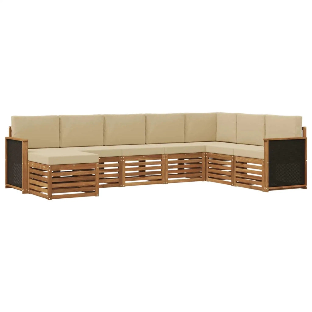 Set di divani da esterno con cuscino 6 pcs Naturale 3384704
