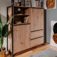 Credenza alta L120XP40XH140 Denver51 colore quercia antracite