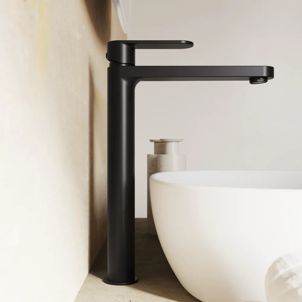 Set miscelatori lavabo alto bidet miscelatore esterno doccia nero opaco | Margot