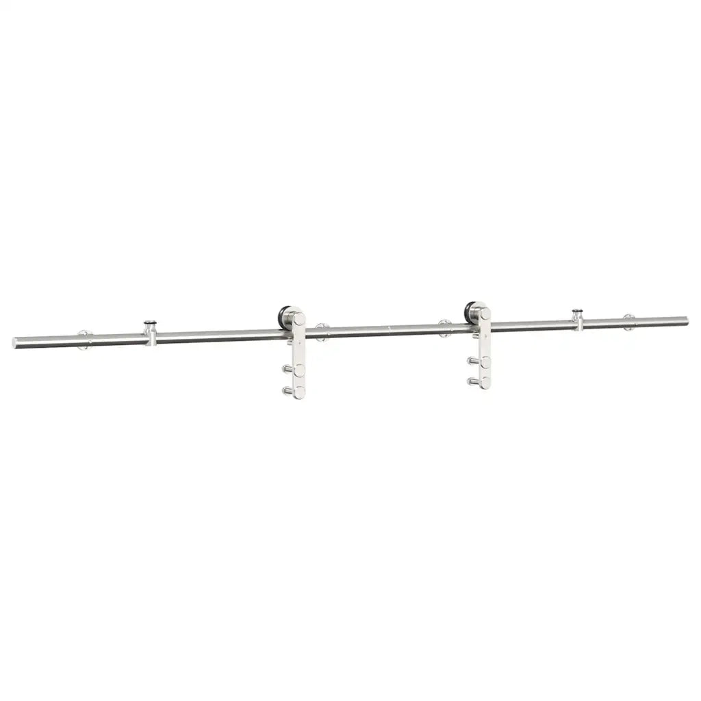 Kit Binari Porta Scorrevole 183 cm Acciaio Inossidabile Argento 4009700