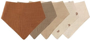 Slabbettoni di cotone per bambini, slabbettoni a forma di triangolo per bambini, bandane a doppia imbottitura e mousseline morbida con 2 bottoni regolabili per bambini, 5 pezzi - 02