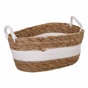 Navicella in fibra naturale marrone 47x35x20h
