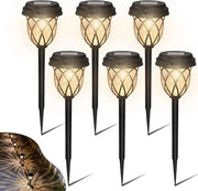 Illuminazione esterna a energia solare - Lampada LED esterna impermeabile per giardini, sentieri, prati, giardini di piante e terrazze (caldo bianco)
