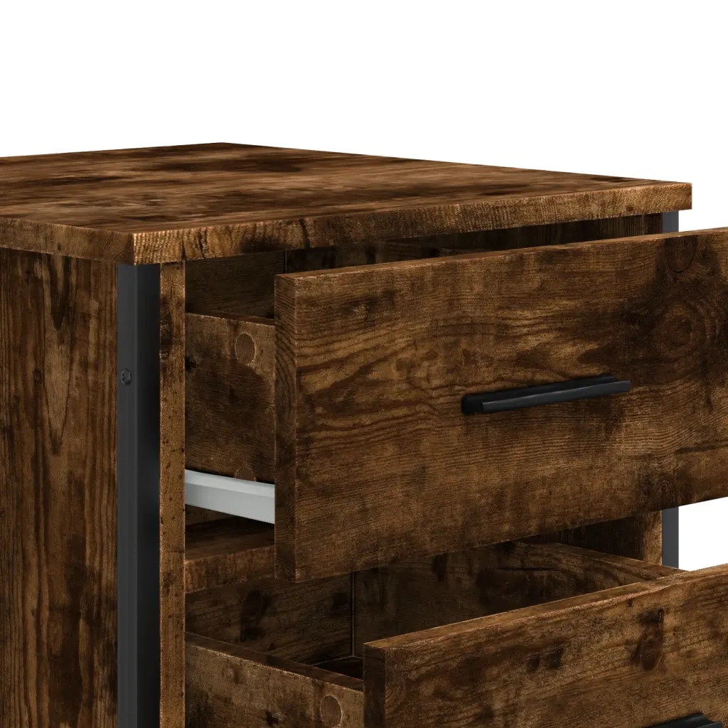 Comodino-Tavolino da notte Rovere Fumo 40x41x60 cm in Legno Multistrato