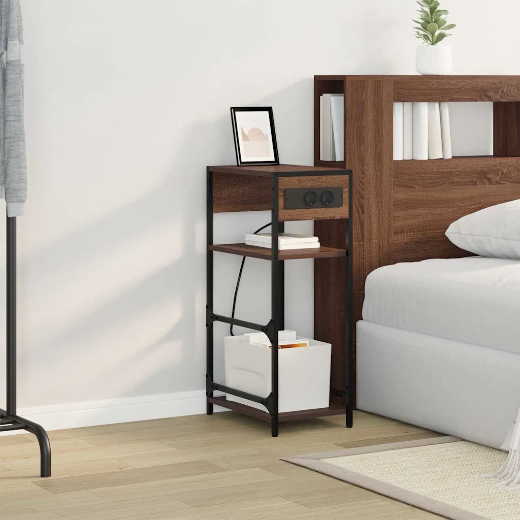 vidaXL Armadio da Notte con cassetto Rovere marrone 40 x 27 x 76 cm